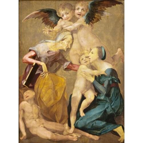 Religious figures canvas printings classical angels wings oil painting printed on canvas wall art decoration pictures