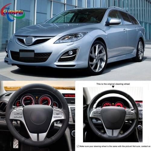 DIY Hand-Stitched Non-Slip Breathable Non-Slip Durable Steering Wheel Cover For Mazda 6 (GH) 2009-2012 Car Interior Decoration