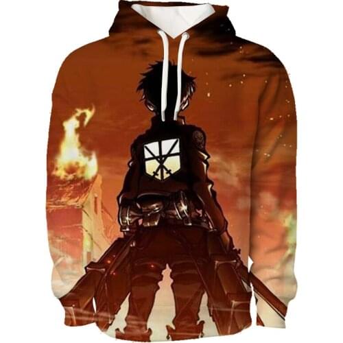 New Arriavl 3D Men Hoodies Teens Sweatshirts Anime Attack on Titan Fashion Pullover Autumn Tracksuits Harajuku Outwear Pullover