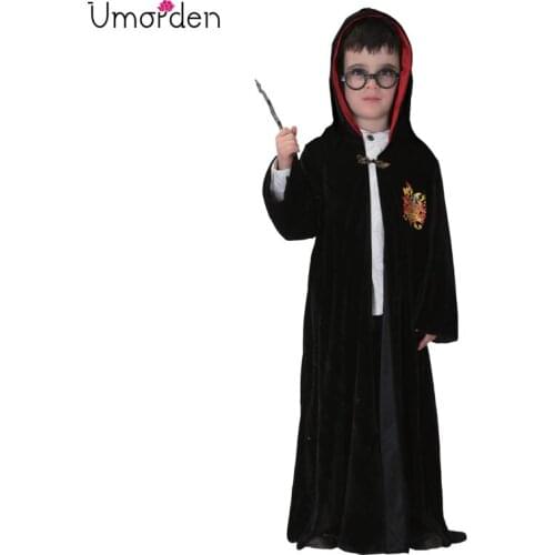 Umorden Purim Childrens Day Halloween Magician Costumes for Boy Child Kids Wizard Magic Little Student Costume Cosplay Robe