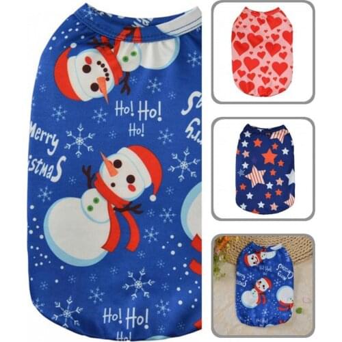 All-match Skin-friendly Puppy Dogs Sleeveless T-shirt for Christmas Party