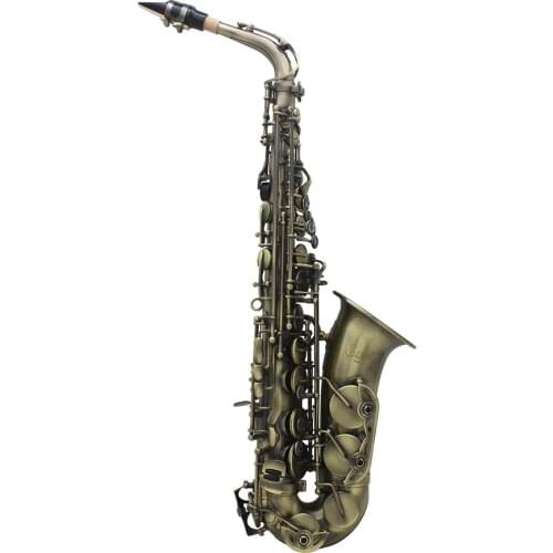 High Grade Antique Finish Bend Eb E-flat Alto Saxophone Sax Abalone Shell Key Carve Pattern