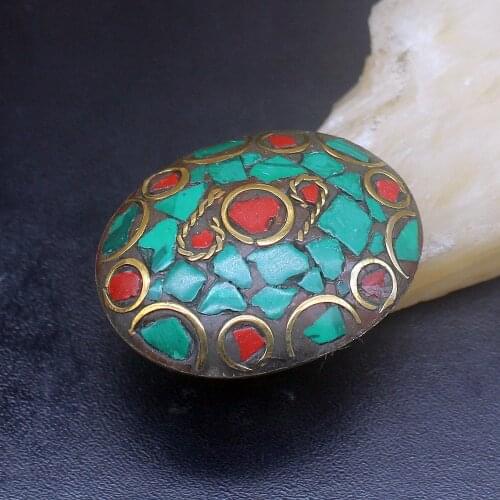 Gemstonefactory Jewelry Big Promotion Single Unique Yellow Gold Plated Malachite Coral Women Men Gifts Special Rings 8# 20213074