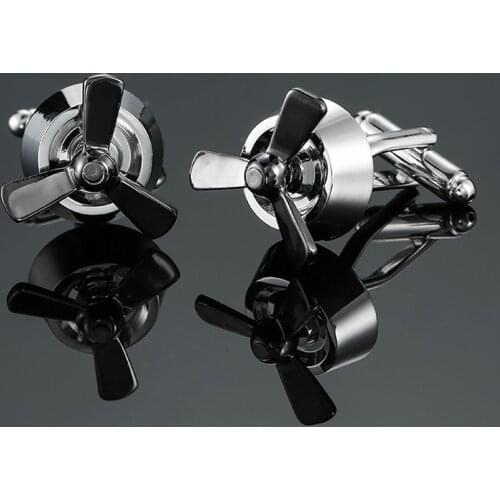 DY The new high quality brass Silvery aircraft propeller Cufflinks fashion Mens French shirt Cufflinks free shipping