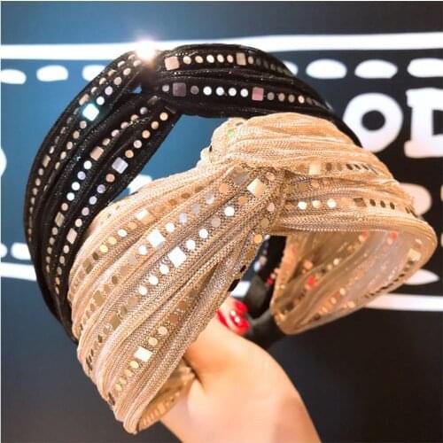 New Design Fashion Women Girl Paillette Hair Band Hair Wear Make Up Hair Accessories