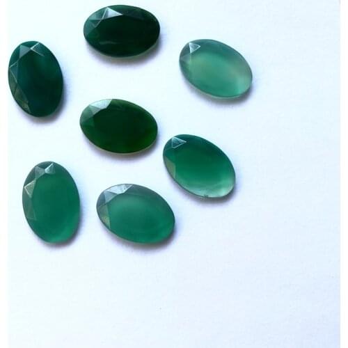 1pcs100% Natural Green Carnelian Agates Beads Faceted Oval Bead Cabochon Beads,9.5x14x3mm Ovals Double Flat Beads