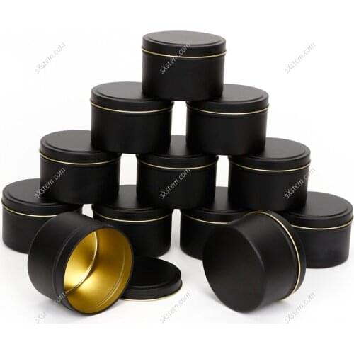 Empty Silver Metal Tin with Lids Aluminum Candle Jar Can Cream Case Metal Sealed Storage Box for Money Coin Candy Keys