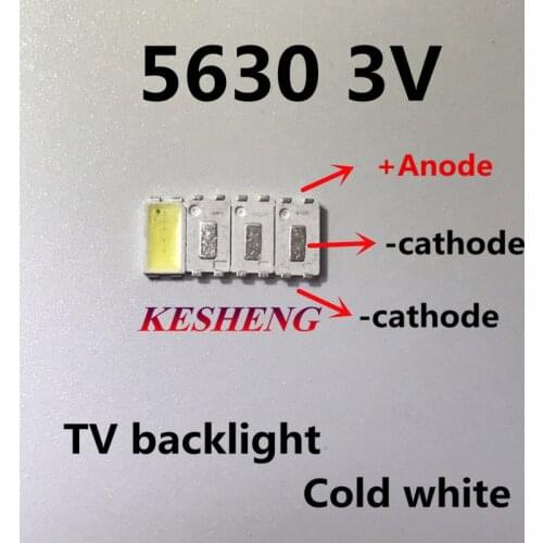 200PCS High Power SAMSUNG 5630 LED PLCC-4 Super Bright Diode SMD LCD TV 0.5W 3V Cool White