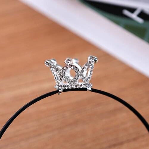 2017 Rushed Round Trendy Zinc Alloy Cute Rhinestone Tiara Hair Band Kid Girl Bridal Princess Prom Crown Headband