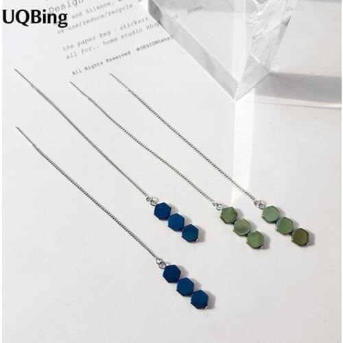 2018 New Design 925 Sterling Silver Drop Earrings Long Chain Earrings For Women Free Shipping Brincos
