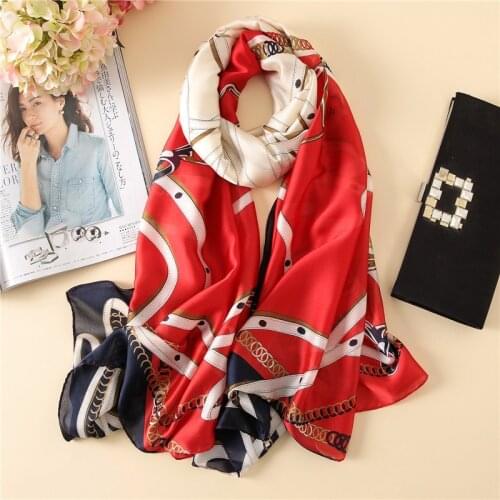2020 Silk Scarf Women Fashion Print Shawls Wraps Lady Travel Pashmina High Quality Striped Scarves Winter Neck Wram