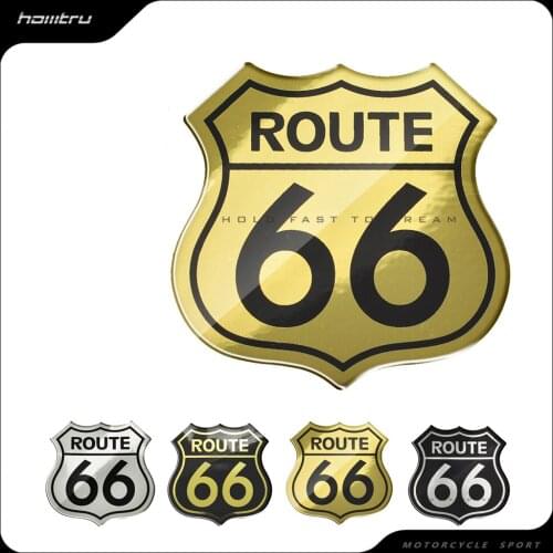 3D Motorcycle Decal Sticker The Historic Route 66 Car Retro cafe Stickers
