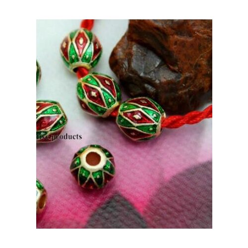 5pcs/lot Tibetan silver Dripping oil spacer Cloisonne lotus beads Loose Bead Spacer Beads for DIY Jewelry Making bracelet df4s