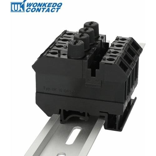 DIN Rail Terminal Blocks 10Pcs UK10-DREHSI Connector Mounted Disconnect Fuse Modular Terminal blocks