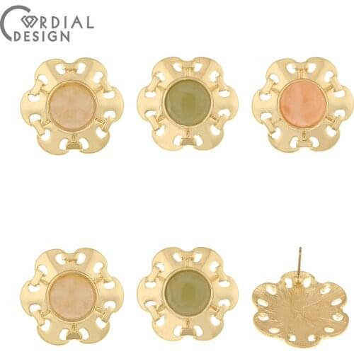 Cordial Design 50Pcs 22*22MM Jewelry Accessories/Earrings Stud/Resin Effect/Flower Shape/DIY Making/Jewelry Findings/Hand Made