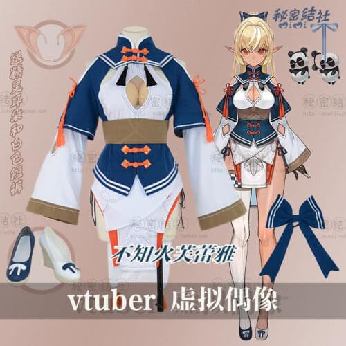 Anime VTuber Hololive Shiranui Flare Battle Dress Sexy Outfit Party Uniform Cosplay Costume Women Halloween Free Shipping 2021
