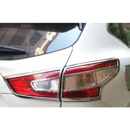 CAR ACCESSORIES FIT 2014 2015 2016 FOR NISSAN QASHQAI J11 CHROME REAR TAIL LIGHT LAMP COVER TRIM BEZEL GARNISH SURROUND MOLDING