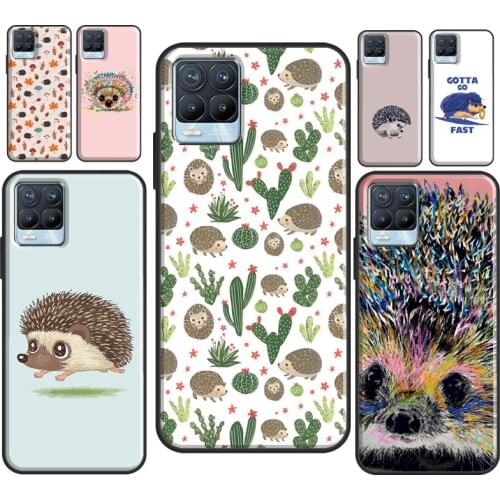 Cute Hedgehog Case For OnePlus 9 Pro 7 8 T Nord Cover For OPPO Realme C3 C11 C15 C21 GT Neo 6 7 8 Pro