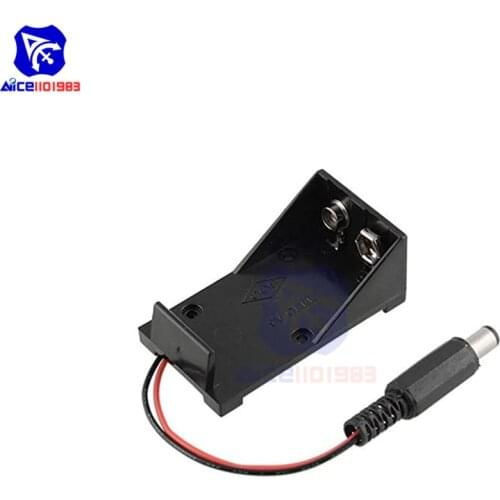Diymore 9V Battery Holder Case Wire with 5.5x2.1mm Male DC Plug Adapter