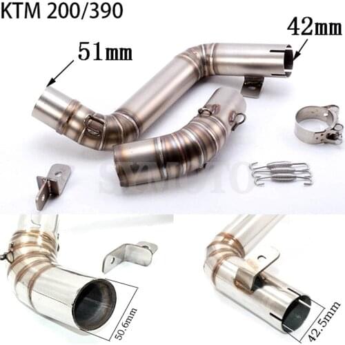 For KTM DUKE 125 2011 - 2014 2015 DUKE 200 2012- 2016 DUKE RC 390 2013 - 2016 Slip-on Motorcycle Exhaust Escape Middle Link Pipe