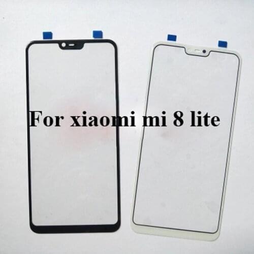 For xiaomi mi 8 lite Front LCD Glass Lens touchscreen Touch screen Outer Screen For xiaomi mi8 lite Glass without flex mi 8lite