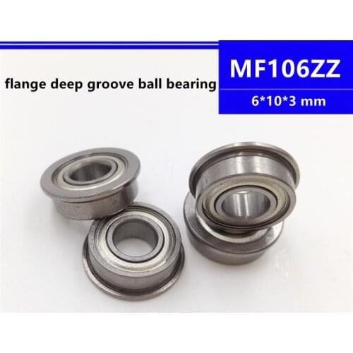 50/100/500pcs MF106ZZ 6*10*3mm F676ZZ LF1060ZZ flange deep groove ball bearing 6x10x3mm MF106Z Flanged bearing