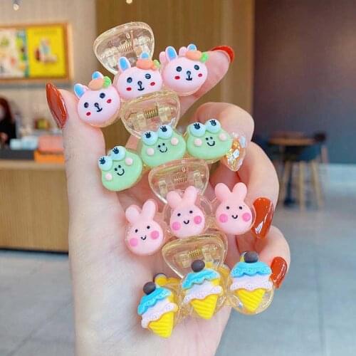 CN Korean Kawaii Hair Clip Claw Clamp Plastic Hair Claws Kids Lovely Hair Clips Decorate Headband Hairpin Hair Accessories