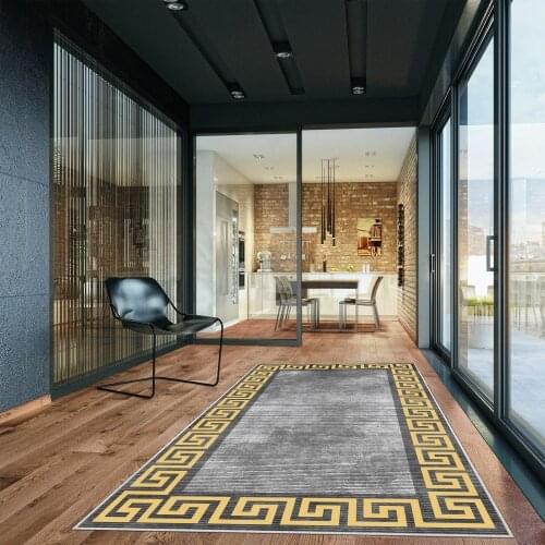 Kitchen Rug Decorative Digital Printed Slip-Resistant Faux Leather Based Stain resistant Foal Feather Fabric Machine Washable Carpet