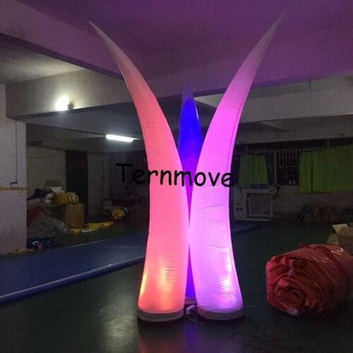 Beautiful many colors inflatable tusk decoration led light cones balloon wholesale inflatable christmas decoration for LED ivry