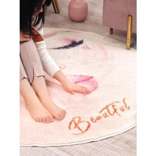 Fashion round Carpet bedroom ins bedroom living room Coffee table mat Bedside carpet Anti-slip mat strong absorbent carpet