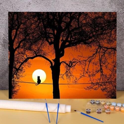 Scenery Landscape Coloring By Numbers Painting Complete Kit Oil Paints 50*70 Boards By Numbers New Design For Kids Art