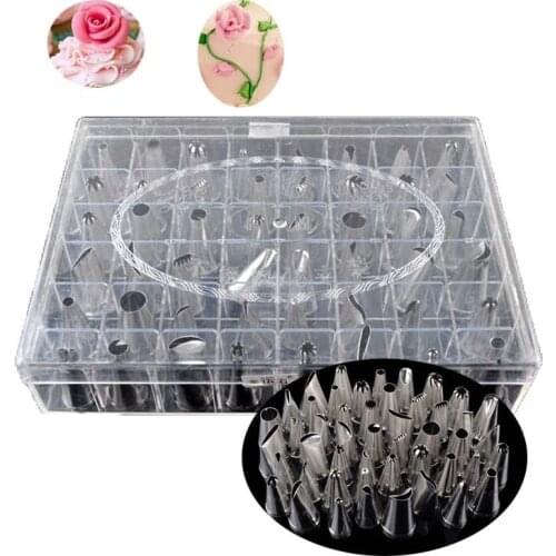 Hot sale 48 pcs Icing Piping closed stainless steel nib Ateco Pastry Fondant Cake Decorating Sugarcraft Nozzle Tips tip Set