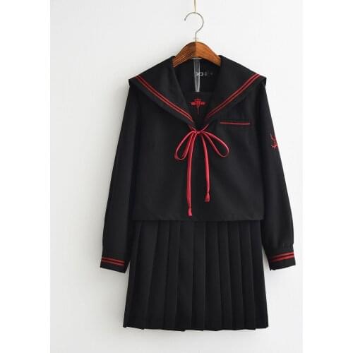 New School Uniforms Japanese Dark Devil Bad Junior Design Long Sleeve Autumn Winter Collage Student Sailors Uniforms Jk Cosplay