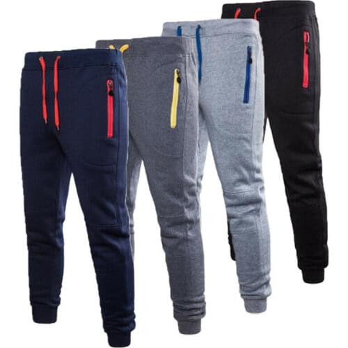 New 2020 Men Gym Sport Workout Joggers Tracksuit Casual Long Pants Solid Trousers With Pockets Drawstring Waist Sweatpants M-3XL