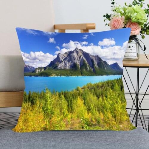 New National Landscape Pillowcase Bedroom Home Decorative Gift Pillow Cover Square Zipper Pillow Cases 40x40,45x45 Satin Soft