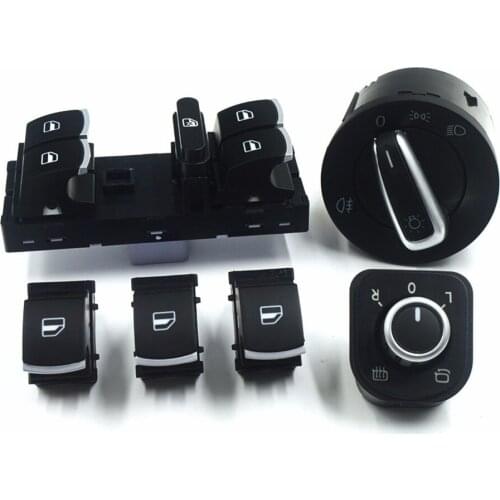Mirror Headlight Window Control Switch 6PCS/SET For Volkswagen VW Golf 6 Jetta 3 III Passat B6 Tiguan 5ND 959 565A 5ND 959 857
