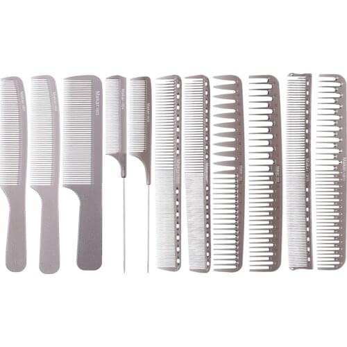 Professional Combs Aluminum Anti-Static Antibacterial High-quality Carbon Salon Barber Hairdressing Styling Hair Brush