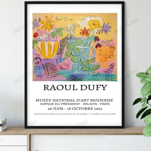 Raoul Dufy, Exhibition poster, Advertising, Art exhibition, Musee National, D'Art Moderne 1953, Museum print, Home decor