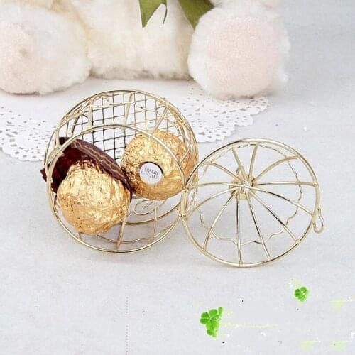 Wedding Favor Box European Gold Matel Boxes romantic wrought iron birdcage wedding candy box tin box wholesale Wedding Favors