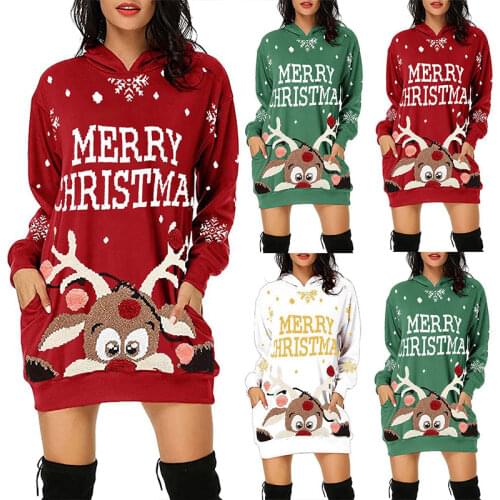 2020 Christmas Jersey Sweater Women Ugly Plaid Sweater With Hood Long Sleeve Winter Ladies Turtleneck Sweater Knitwear For Women