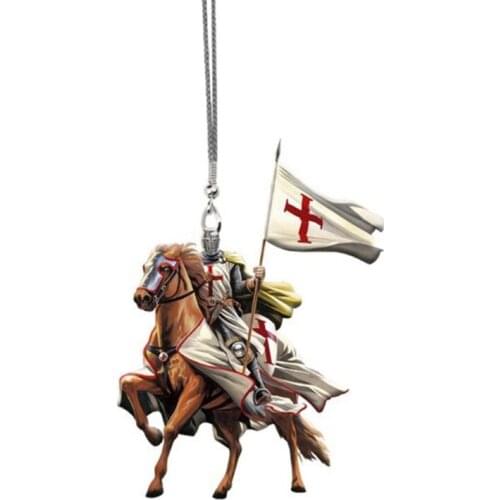 Templar Riding Horse Car Ornament 3D Effect Car Interior Pendants Birthday Gifts Dropshipping