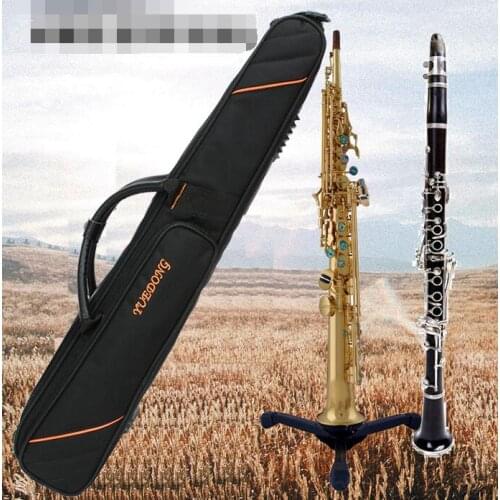 Thick double zipper black tube bag Clarinet one bag Straight tube saxophone bag