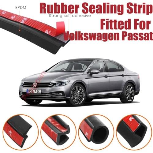 Door Seal Strip Kit Self Adhesive Window Engine Cover Soundproof Rubber Weather Draft Noise Reduction For Volkswagen Passat