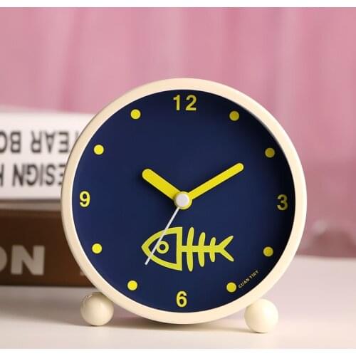 Vintage Luminous Art Metal Round Alarm Clock Minimalist Creative Snooze Silent Alarm Clock Cute Student Home Decoration MM60NZ