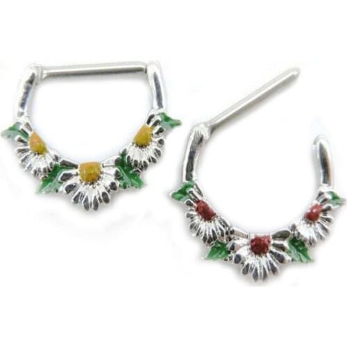 1PC Unique Flowers Style Nipple Piercing Sexy Oil Drop Nipple Rings Jewelry Bar Nipple Ring Body Jewelry