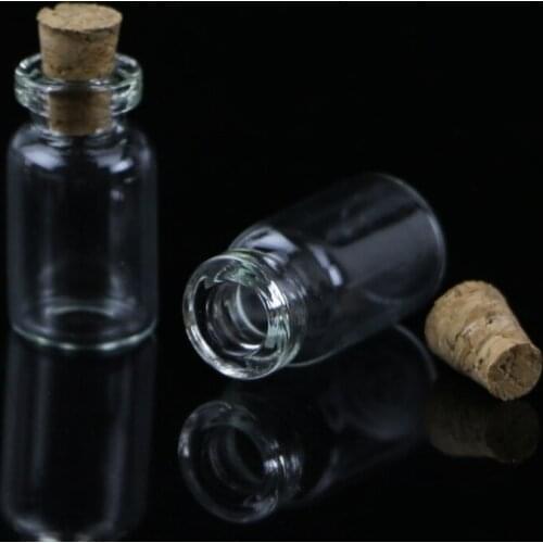 10pcs Mini Glass Wish Bottle Vial with Cork Stopper Storage Pendant 0.5/1/2/20mL