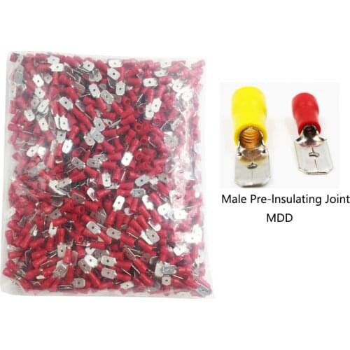 1000PCS crimp terminals and electrical connectors male pre-lnsulating joint 6.3 Plug-in wire terminal block MDD1.25-250/2-250