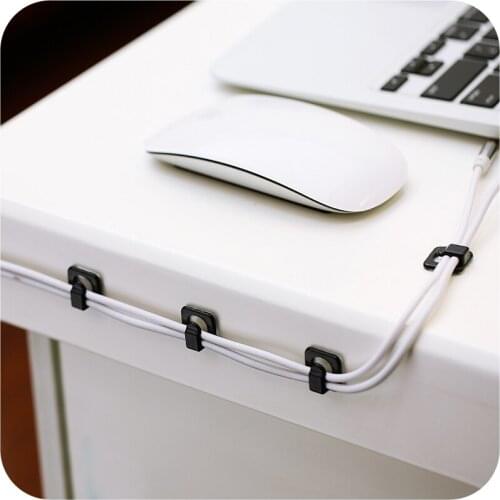 18pcs/pack Self-adhesive Cable Holder Cable Storage Desktop Mini USB Cable Fixed