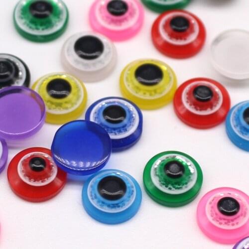 20Pcs 10mm Turkey Medusa Colorful Evil Eye Resin Flatback Cabochon Half Beads DIY Craft Scrapbook Embellishment Jewelry Make