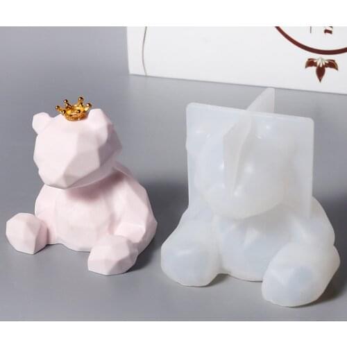 3D Mermaid Bear Silicone Candle Moulds for Candle Making DIY Wax Aromatherapy Plaster Making Kit Soap Molds Handmade Cake Decor